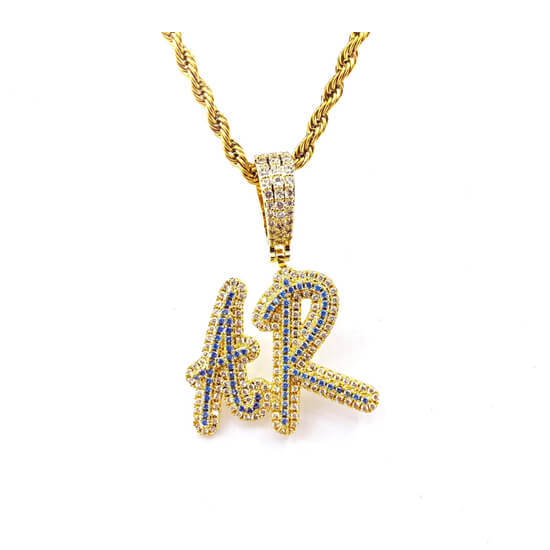 Custom cubic zirconia word jewelry manufacturers personalized rope chain color stone name plate necklace suppliers